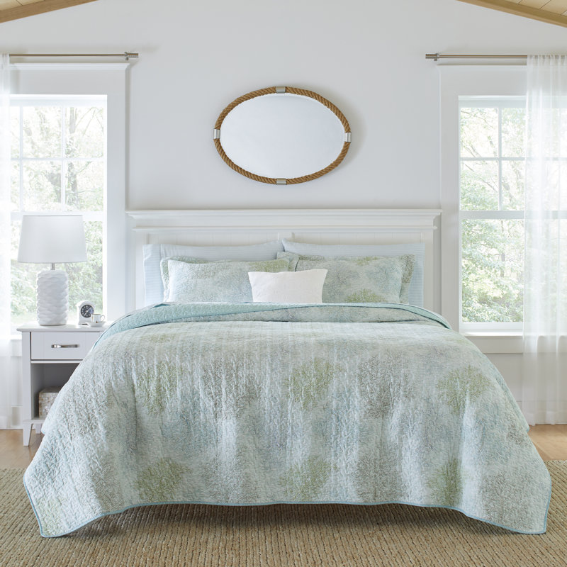 Laura Ashley Saltwater 100 Cotton Quilt Set & Reviews Wayfair